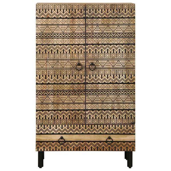 vidaXL Buffet haut 60x33,5x100 cm bois de manguier brut massif
