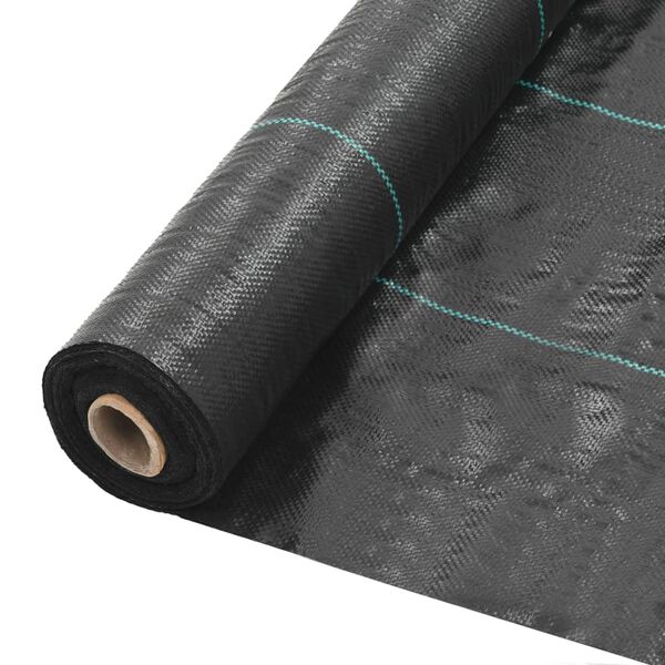 vidaXL Toile de paillage PP 2 x 50 m Noir