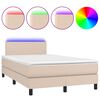 vidaXL Sommier &agrave; lattes de lit avec matelas LED Cappuccino 120x200 cm