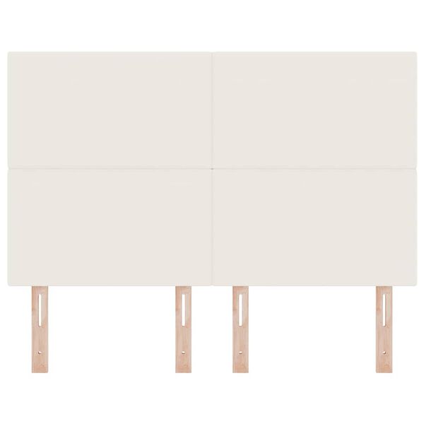 vidaXL T&ecirc;te de lit avec t&ecirc;te de lit Cr&egrave;me 144 cm Cuir synth&eacute;tique
