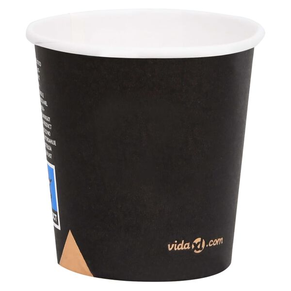 vidaXL Tasses &agrave; caf&eacute; en papier 120 ml 250 pcs Noir