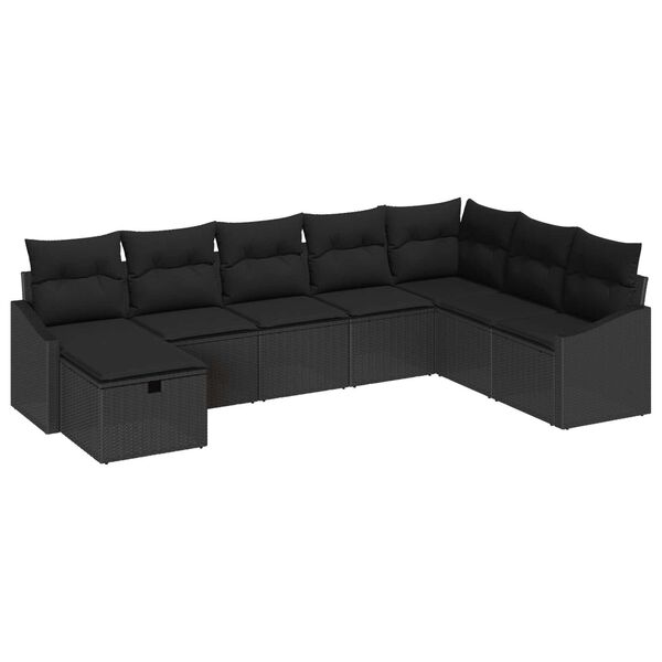 vidaXL Ensemble de canap&eacute; de jardin avec coussin 8 pcs polyrotin