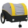 vidaXL Remorque de v&eacute;lo noir et jaune 45 kg fer