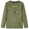 T-shirt enfants &agrave; manches longues kaki m&eacute;lang&eacute; 104