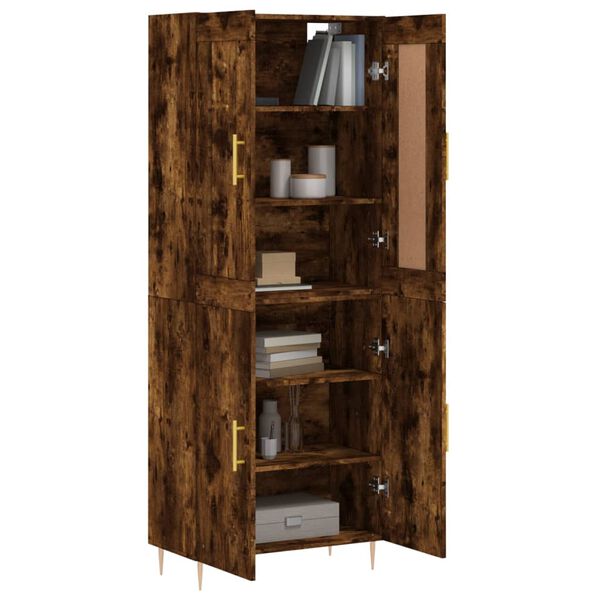 vidaXL Buffet haut Ch&ecirc;ne fum&eacute; 69,5x34x180 cm Bois d'ing&eacute;nierie