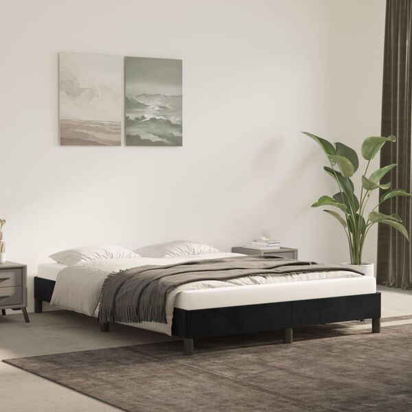 vidaXL Cadre de lit sans matelas noir 140x190 cm velours