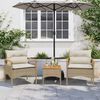 vidaXL Salon de jardin avec coussins 3 pcs beige r&eacute;sine tress&eacute;e