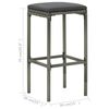 vidaXL Ensemble de bar de jardin avec coussins 5 pcs Gris