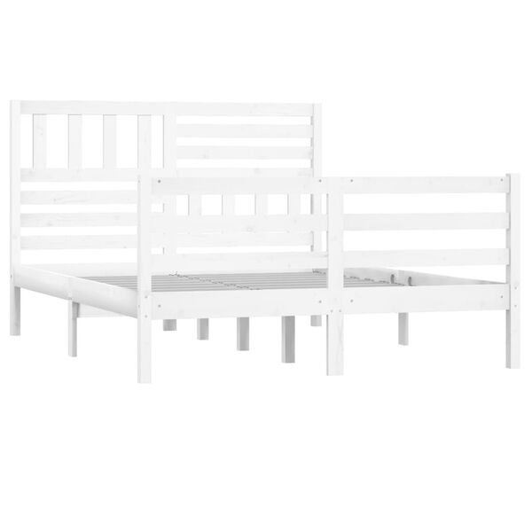 vidaXL Cadre de lit sans matelas blanc bois massif 140x190 cm