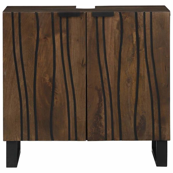 vidaXL Meuble de Lavabo de Salle de Bain Noyer 62 x 33 x 58 cm