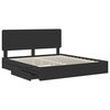 vidaXL Lit de Rangement Noir 200 x 200 cm Bois d'ing&eacute;nierie