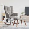 vidaXL Chaise &agrave; bascule avec repose-pied Gris clair Velours