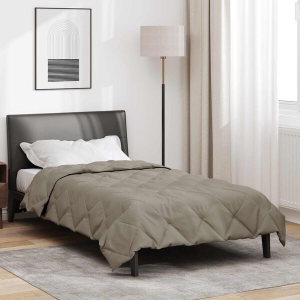vidaXL Duvet d'&eacute;t&eacute; simple Gris clair 220 x 135 cm Microfibre