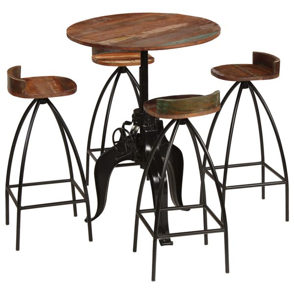 vidaXL Mobilier de bar 5 pcs Bois de r&eacute;cup&eacute;ration massif