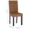 vidaXL Chaises &agrave; manger lot de 4 marron tissu