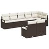 vidaXL Ensemble de canap&eacute; de jardin 8 pc Marron et blanc polyrotin