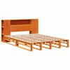 vidaXL Lit biblioth&egrave;que sans matelas cire marron 140x200cm bois massif