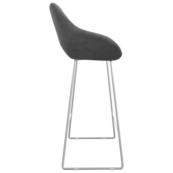 vidaXL Tabouret de bar Gris fonc&eacute; Velours