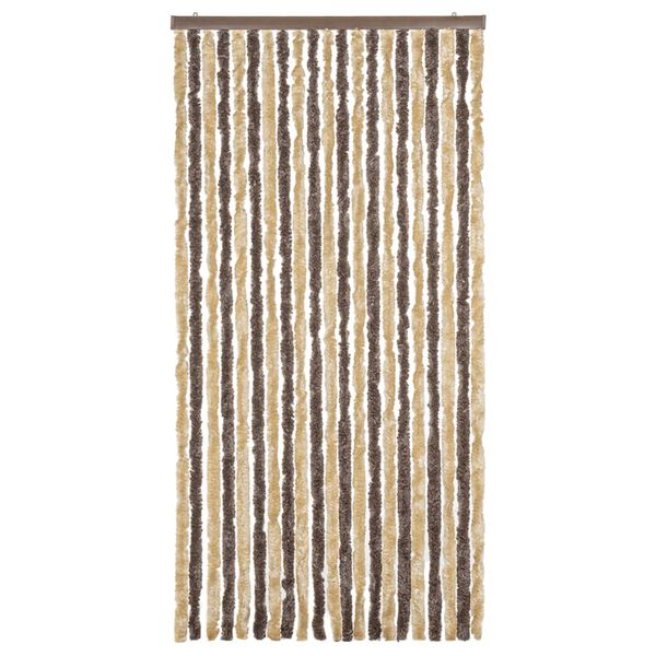 vidaXL Rideau anti-mouches marron fonc&eacute; et beige 90x220 cm chenille
