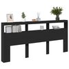 vidaXL Armoire t&ecirc;te de lit avec LED noir 220x17x102 cm