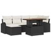 vidaXL Ensemble de canap&eacute; de jardin 7 pc Noir et cr&egrave;me