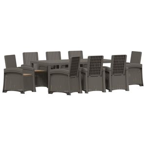 vidaXL Ensemble de salle &agrave; manger pour jardin 9 pc Gris clair et Taupe