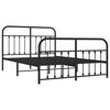 vidaXL Cadre de lit m&eacute;tal sans matelas avec pied de lit noir 135x190cm