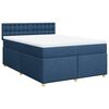 vidaXL Sommier &agrave; lattes de lit avec matelas Bleu 140x200 cm Tissu