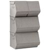 vidaXL Bo&icirc;tes de rangement empilables 4 pcs Tissu Gris