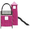 vidaXL Lit mezzanine pour enfants Noir et rose 74,5 x 190 cm M&eacute;tал