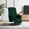 vidaXL Fauteuil inclinable avec repose-pied vert foncé velours