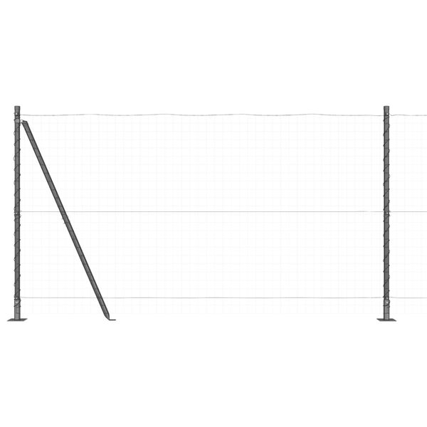 vidaXL Poteau de clôture. 7 pcs Gris Acier