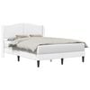 vidaXL Cadre de lit avec t&ecirc;te de lit Blanc 140 x 190 cm Simili cuir