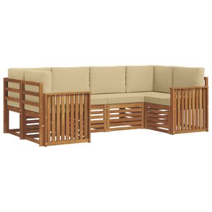 vidaXL Ensemble de canap&eacute; d'angle 6 pcs Naturel Bois d'Acacia Massif