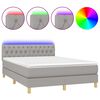 vidaXL Sommier &agrave; lattes de lit et matelas et LED Gris clair 140x200 cm