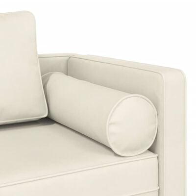 vidaXL Chaise longue avec coussins crème velours