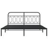 vidaXL Cadre de lit métal sans matelas avec tête de lit noir 183x213cm