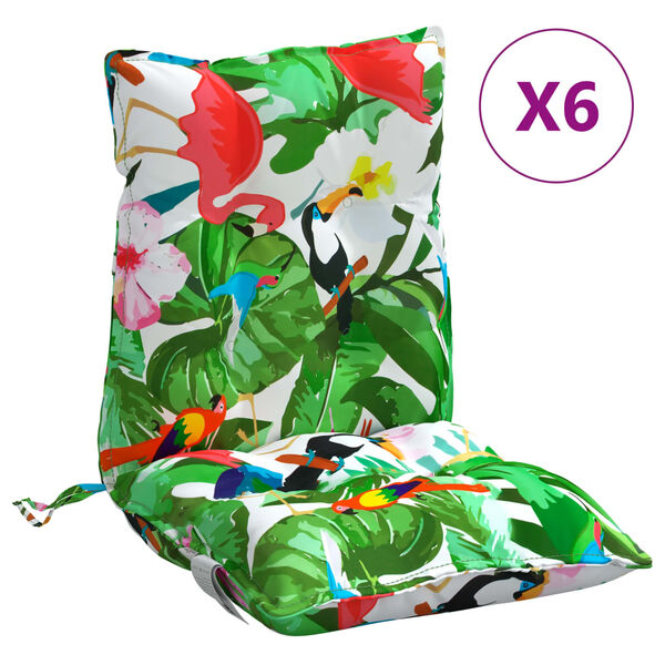 vidaXL Coussins de chaise &agrave; dossier bas lot de 6 multicolore