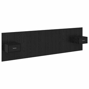 vidaXL T&ecirc;te de lit avec armoire 3 pcs Ch&ecirc;ne noir Bois d'ing&eacute;nierie