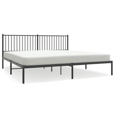 vidaXL Cadre de lit métal sans matelas avec tête de lit noir 193x203cm