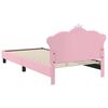 vidaXL Cadre de lit pour enfants avec t&ecirc;te de lit Rose 90 x 200 cm PU
