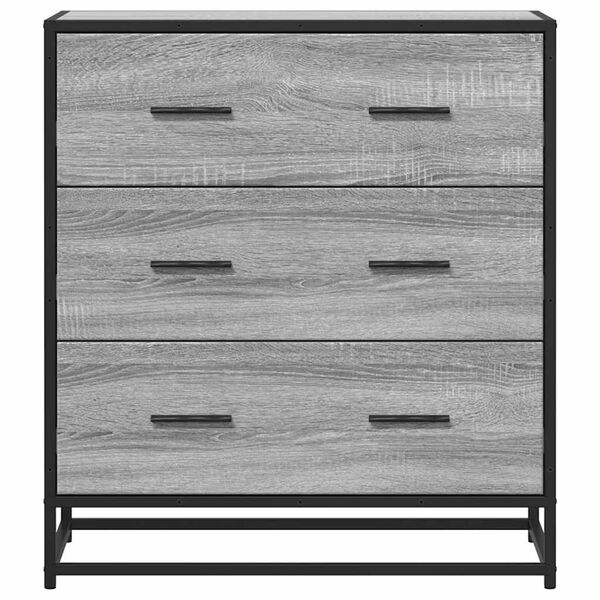 vidaXL Buffet sonoma gris 68x35x76 cm bois d'ing&eacute;nierie et m&eacute;tal