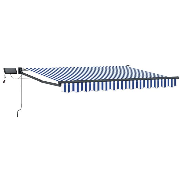 vidaXL Store r&eacute;tractable manuel avec LEDs Bleu et Blanc 2,5 x 2 m