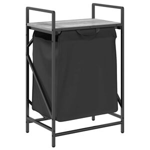 vidaXL Panier &agrave; linge 1 compartiment avec &eacute;tag&egrave;re Gris Sonoma