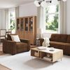 vidaXL Canap&eacute; 3 pcs Marron 221 x 80 x 80 cm Tissu en lin m&eacute;lang&eacute;