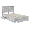 vidaXL Cadre de lit Gris b&eacute;ton 120 x 190 cm Bois d'ing&eacute;nierie