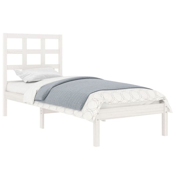 vidaXL Cadre de lit sans matelas blanc 100x200 cm bois massif