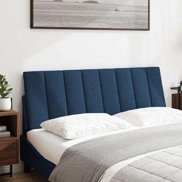 vidaXL Coussin de t&ecirc;te de lit Hanko bleu 140 cm tissu
