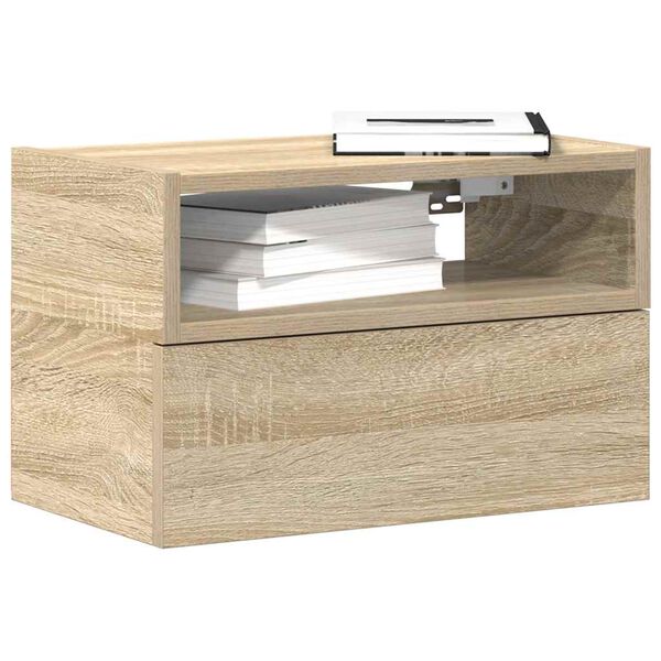 vidaXL Table de chevet murale ch&ecirc;ne sonoma 45x26x28,5 cm