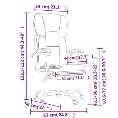 vidaXL Fauteuil inclinable de bureau Noir Similicuir